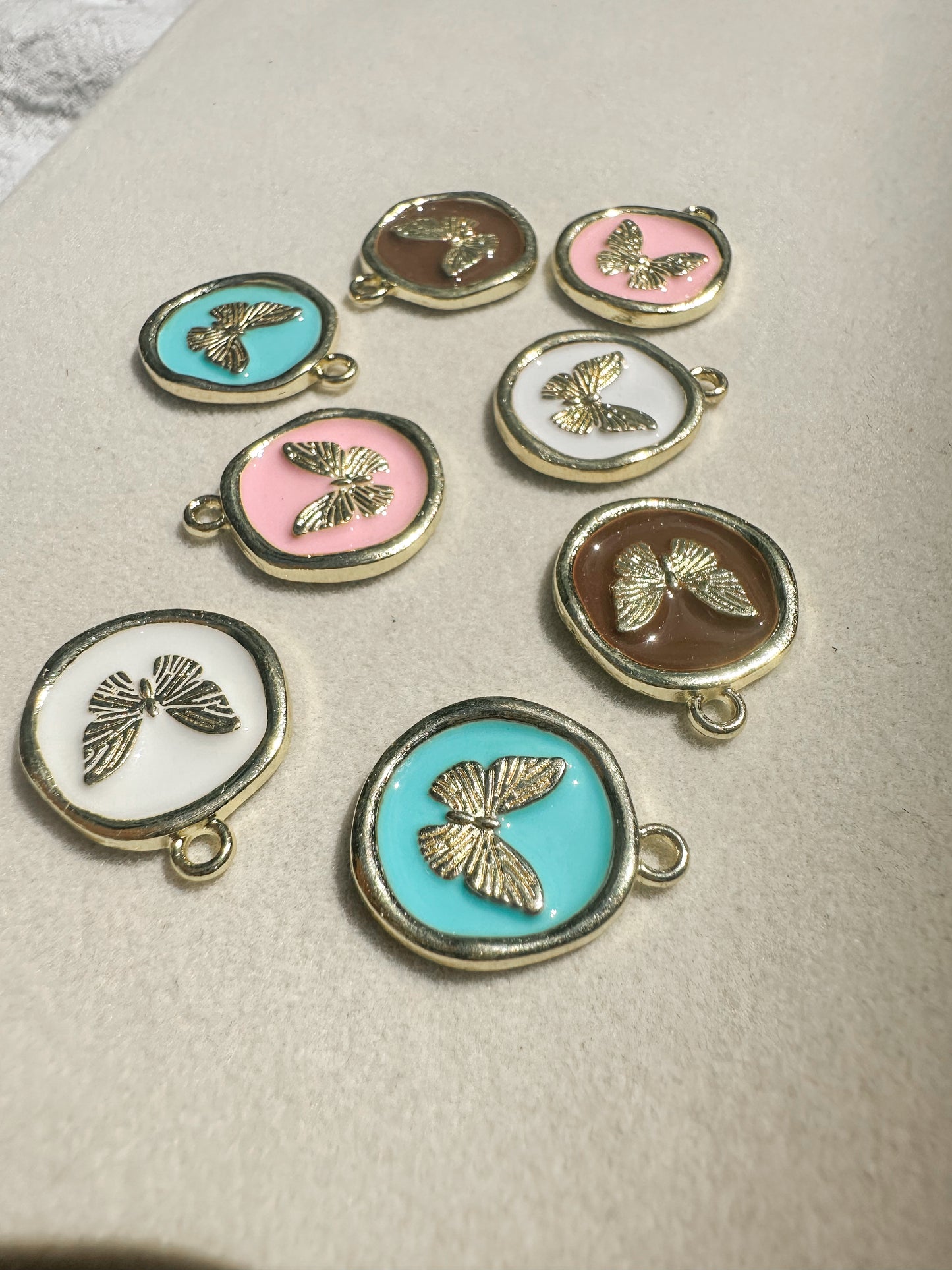 Golden Butterfly Charm | Circle