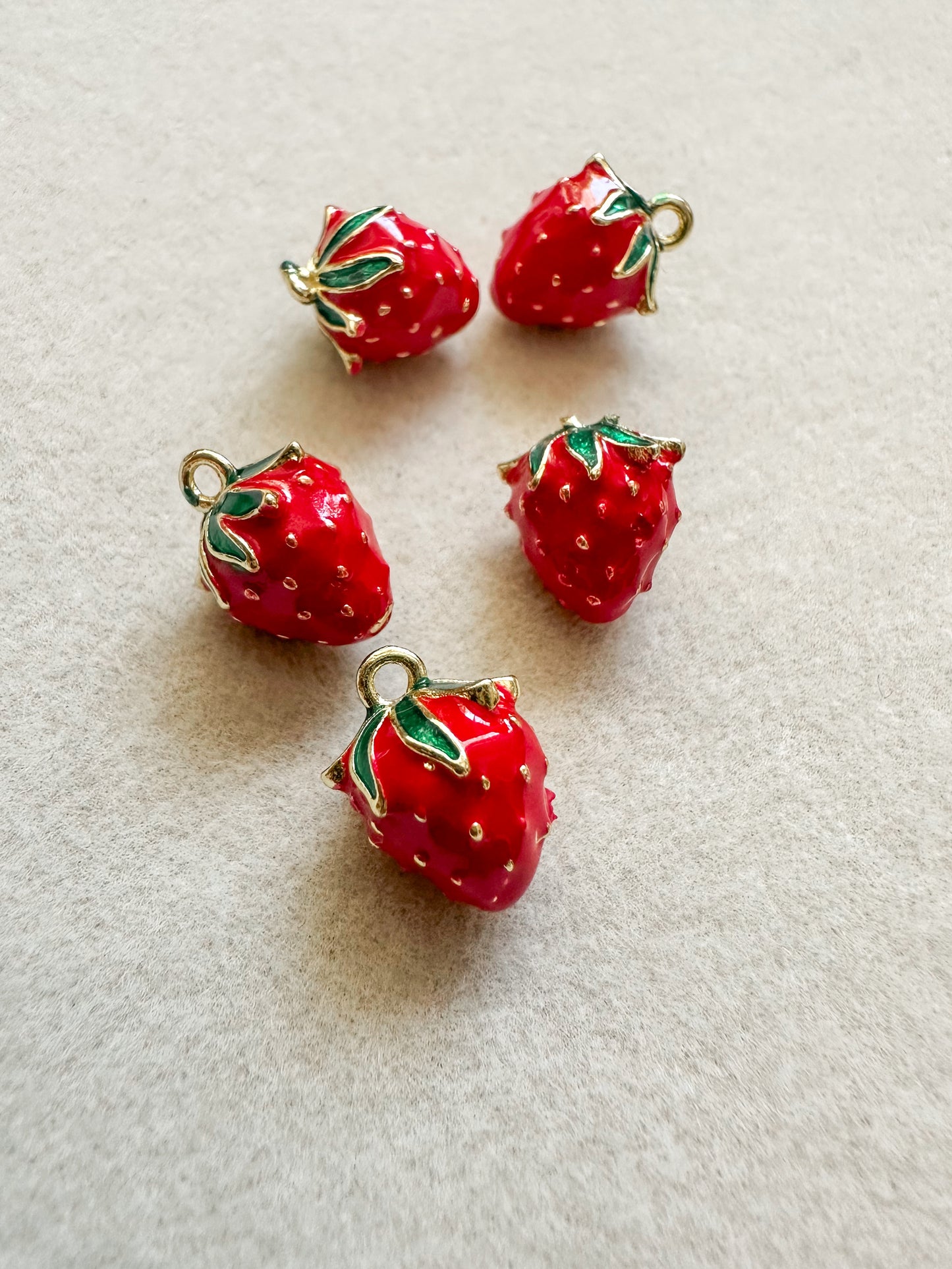 Gold Strawberry Charm