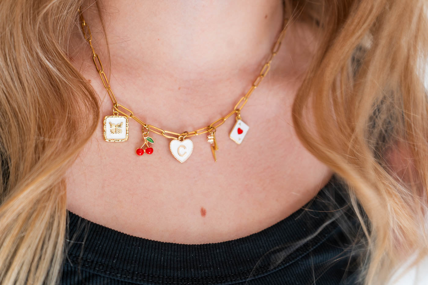 Heart Alphabet Charm | White