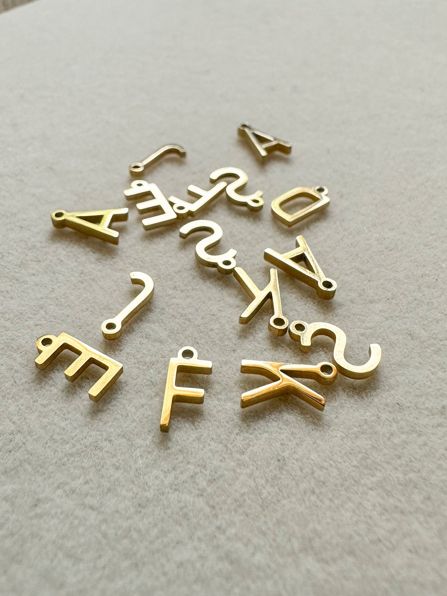 Mini Gold Alphabet Charm