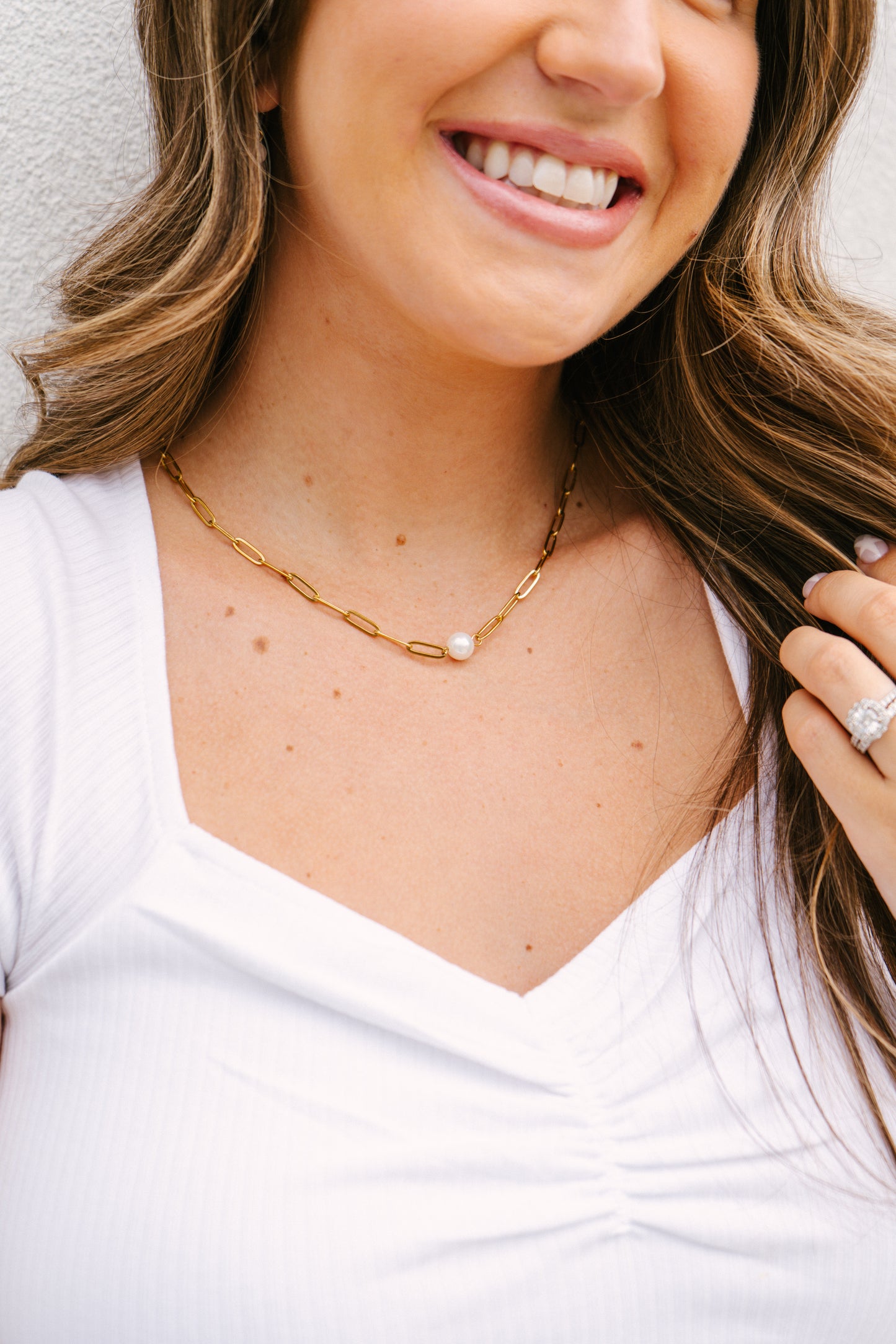 Simple Pearl Chain | Gold