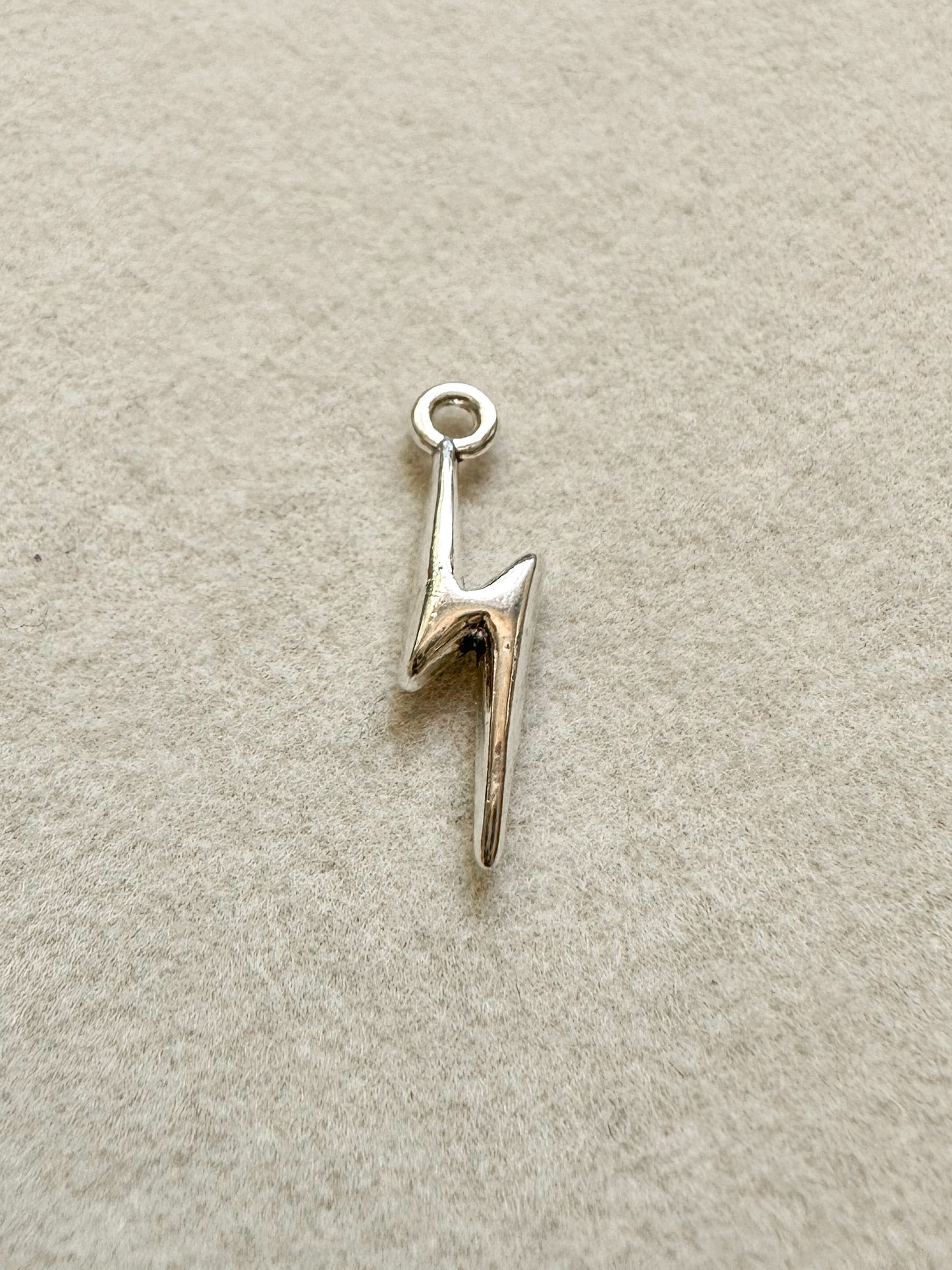 Silver Lightning Bolt Charm
