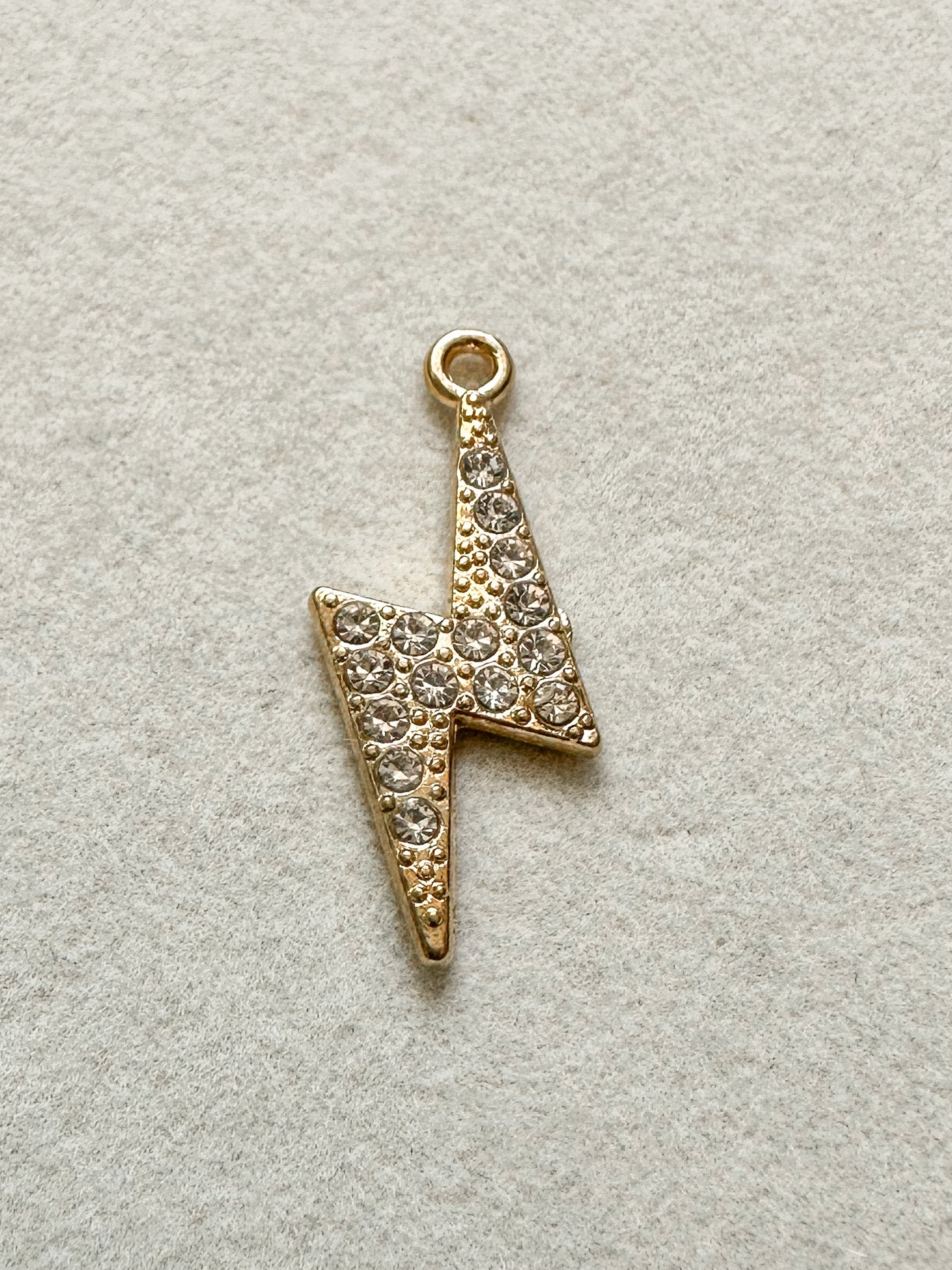 Rhinestone Lightning Bolt Charm