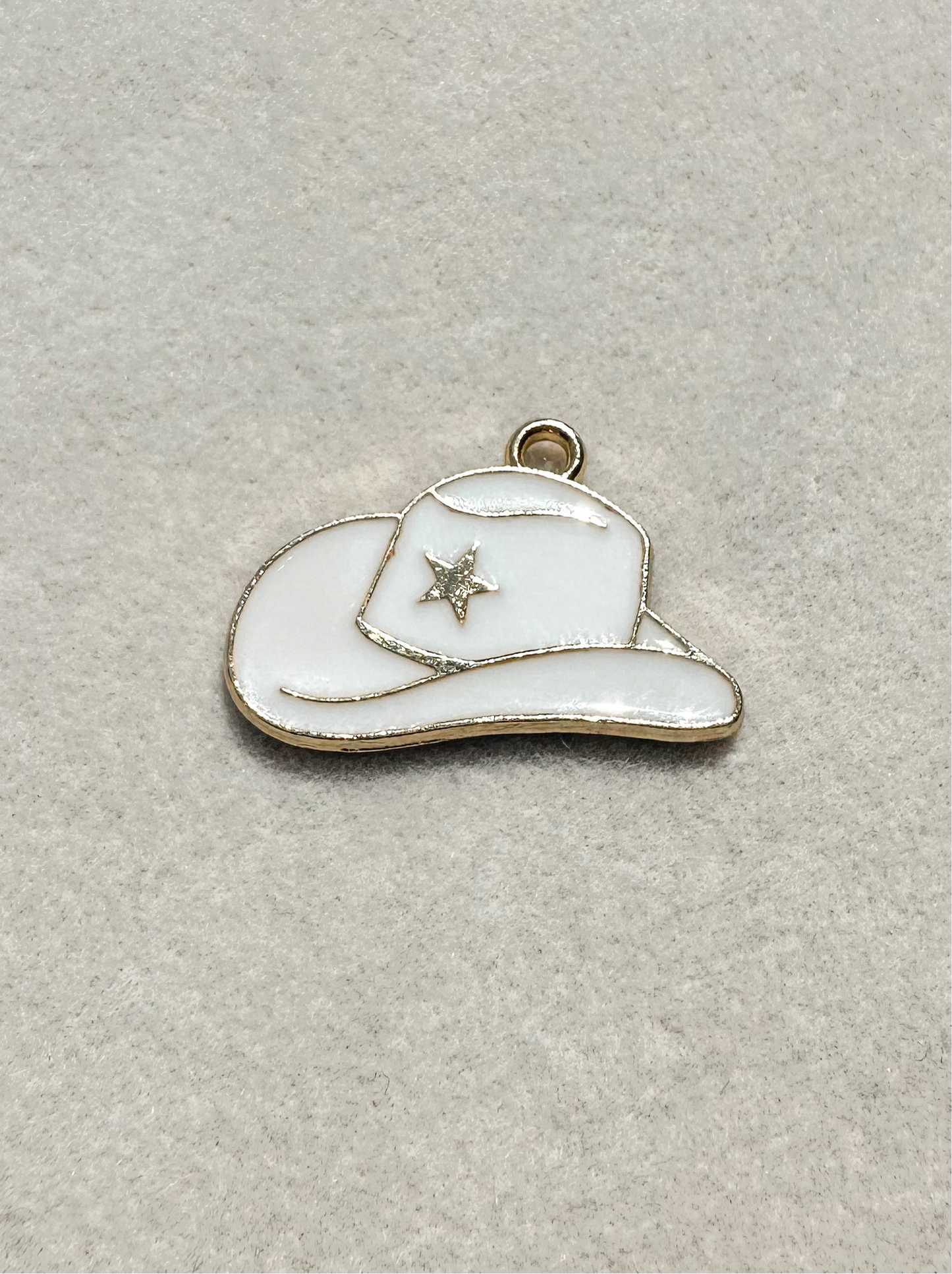 Cowgirl Hat Charm | White