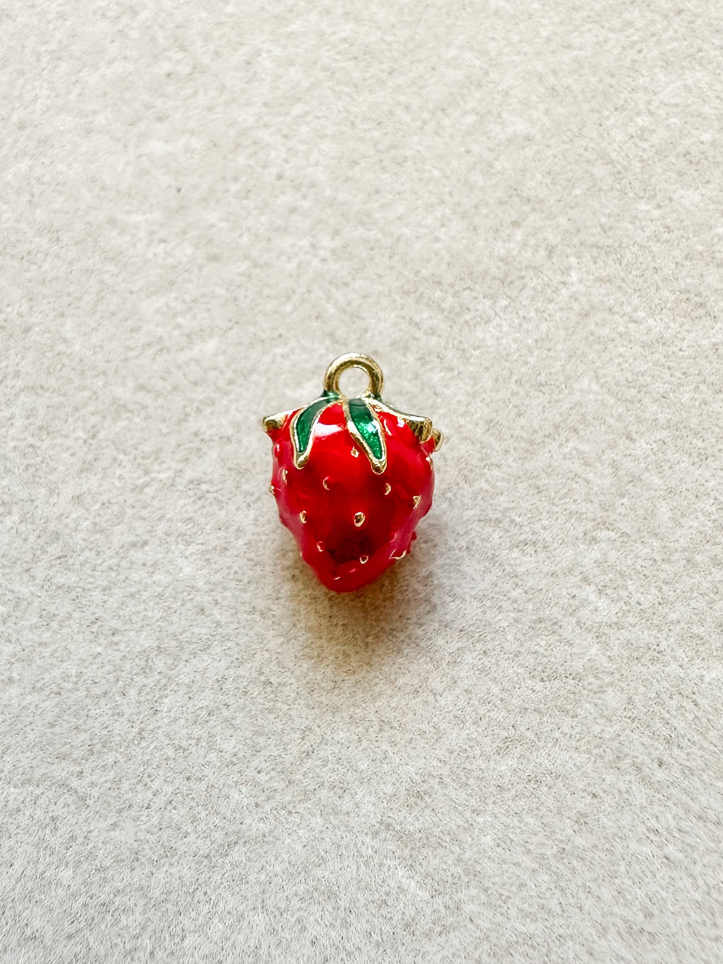 Gold Strawberry Charm