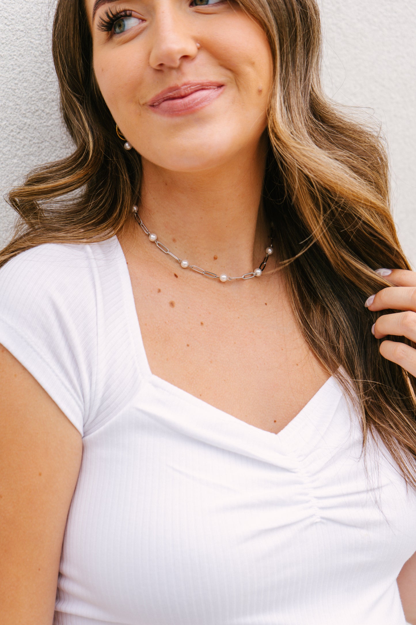 Girlie Pearly Necklace | Silver