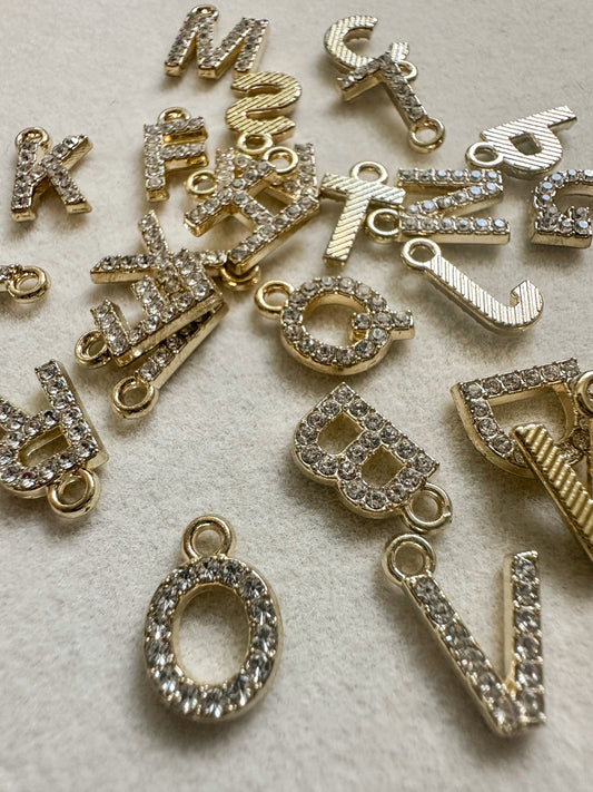 Rhinestone Alphabet Charm