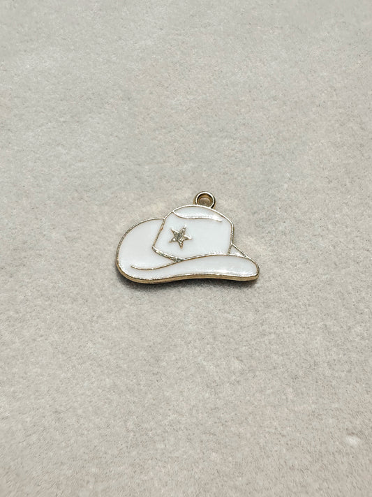 Cowgirl Hat Charm | White