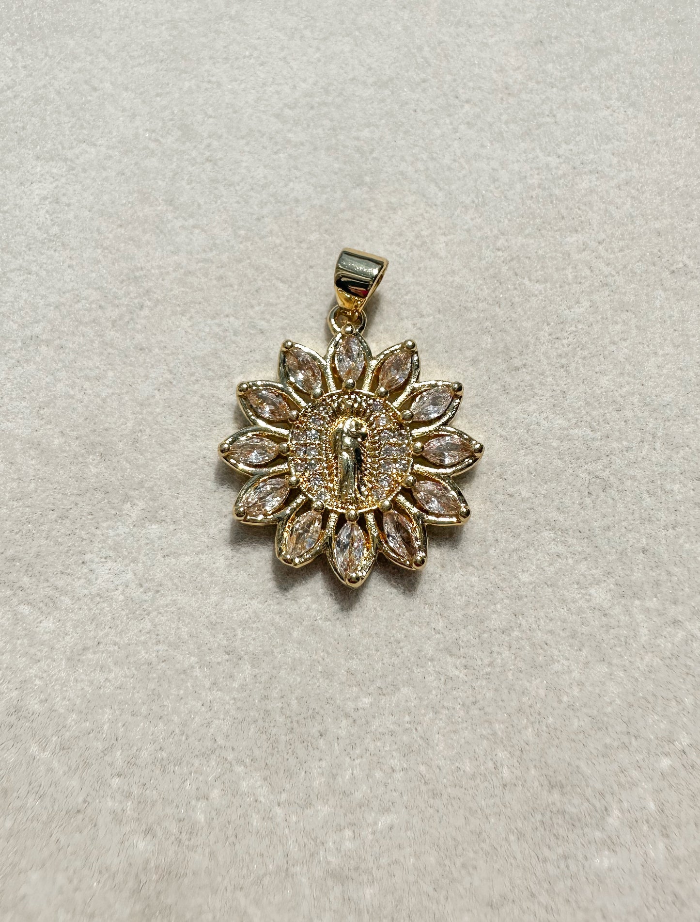 Rhinestone Sunflower Charm