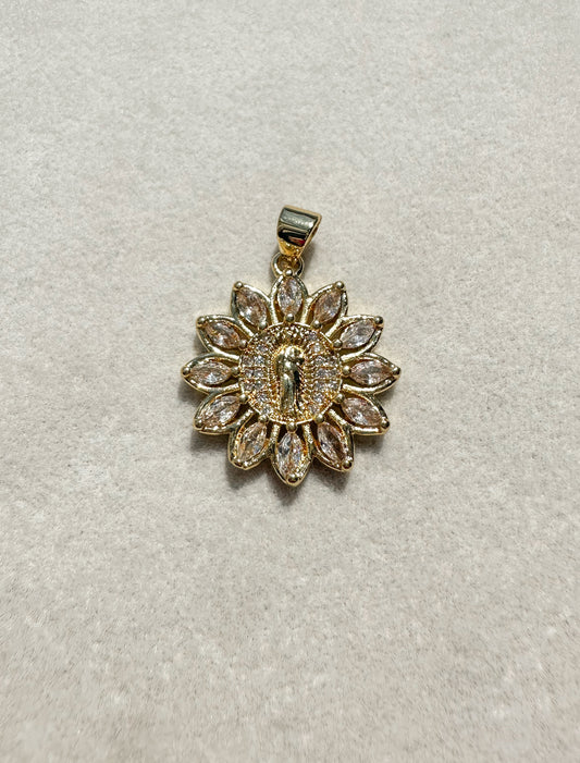 Rhinestone Sunflower Charm