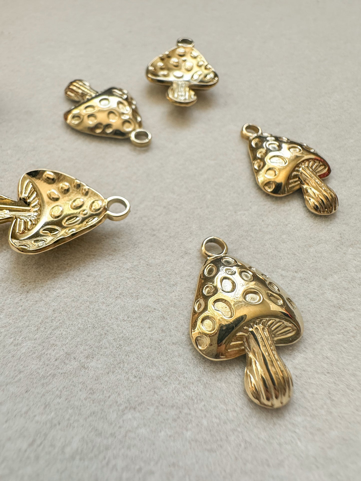 Gold Mushroom Charm