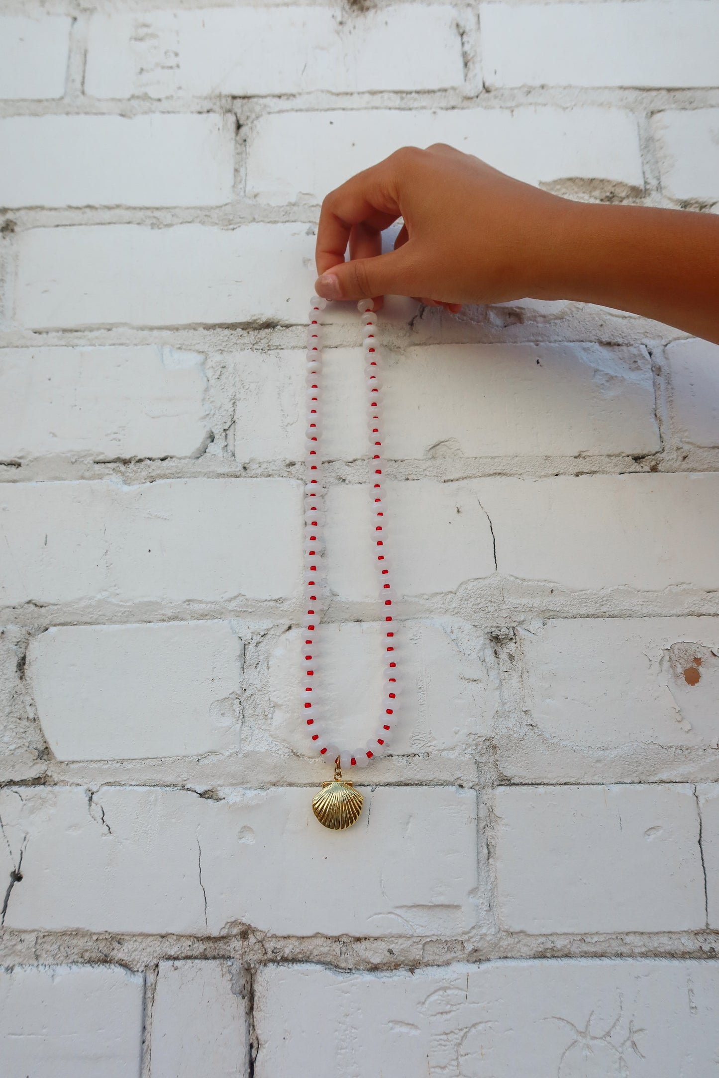 Strawberries & Cream | Beaded Necklace