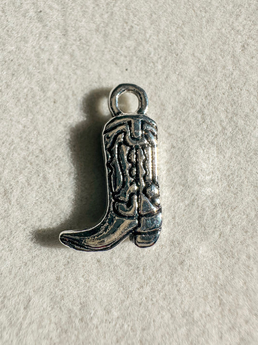 Cowgirl Boot Charm | Silver