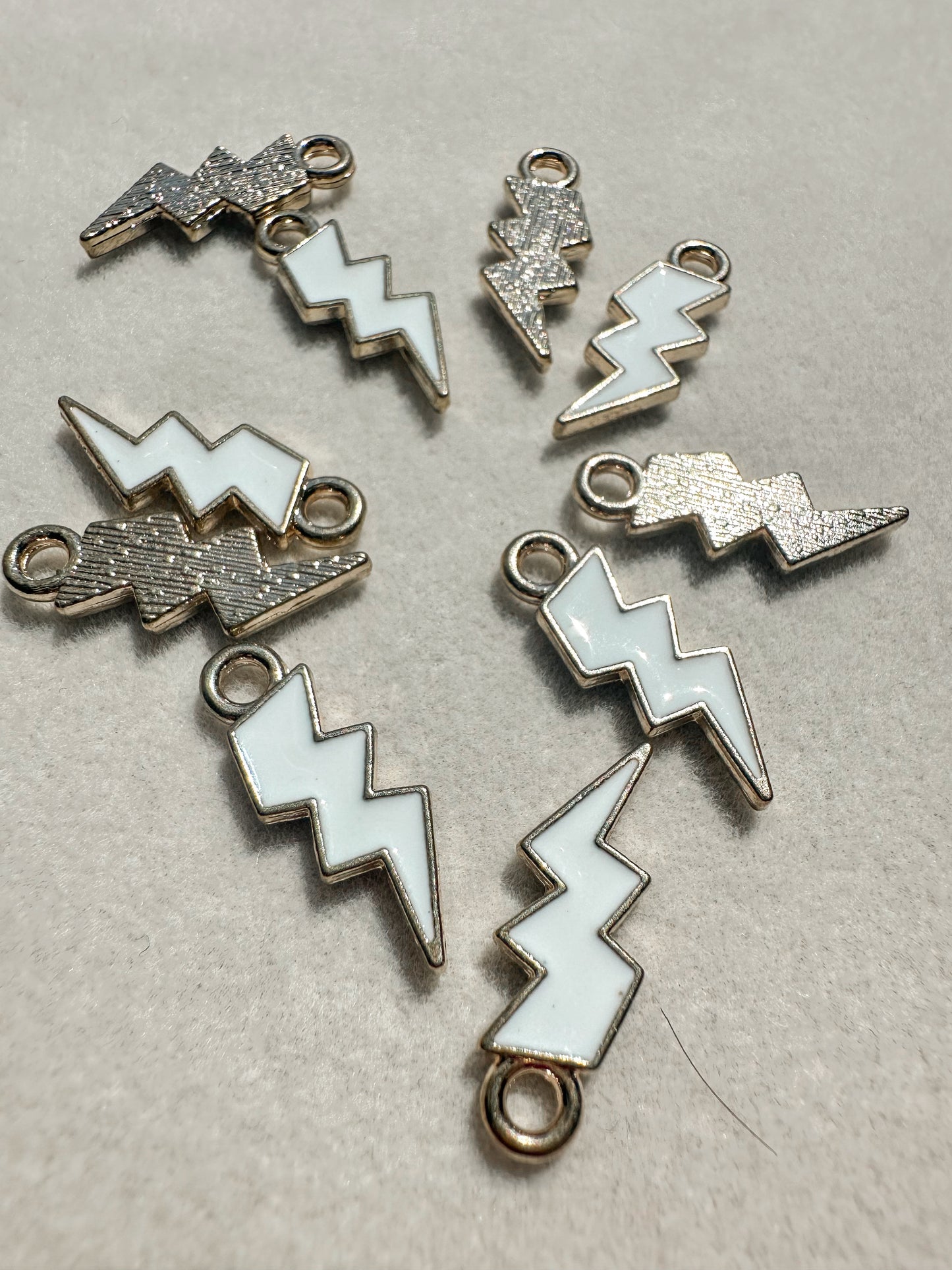 Lightning Bolt Charm | White