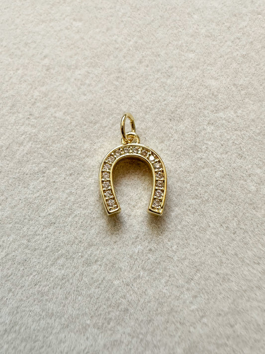 Rhinestone Horseshoe Charm