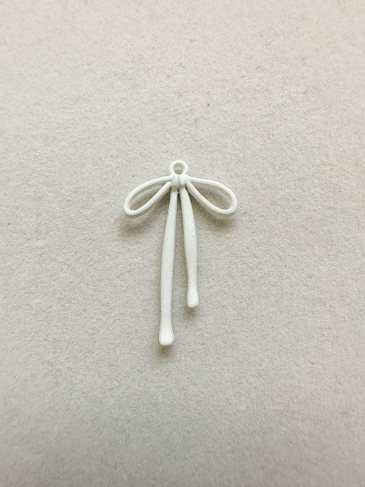 Ribbon Bow Charm | White