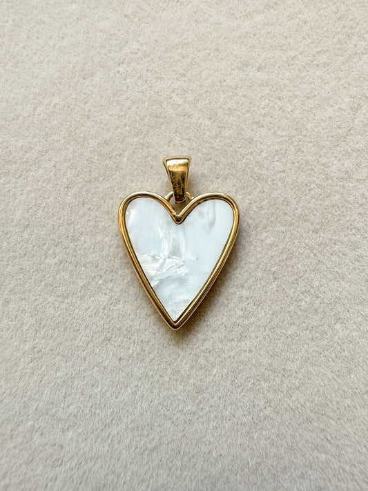 Pearlescent Heart Charm | Large