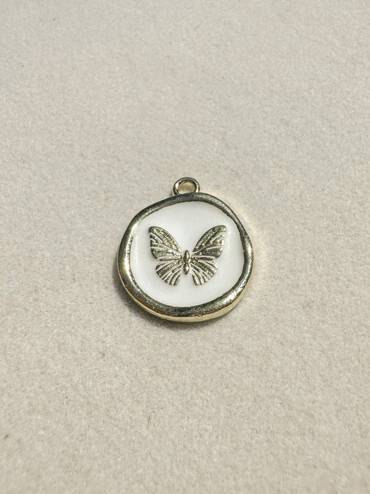 Golden Butterfly Charm | Circle