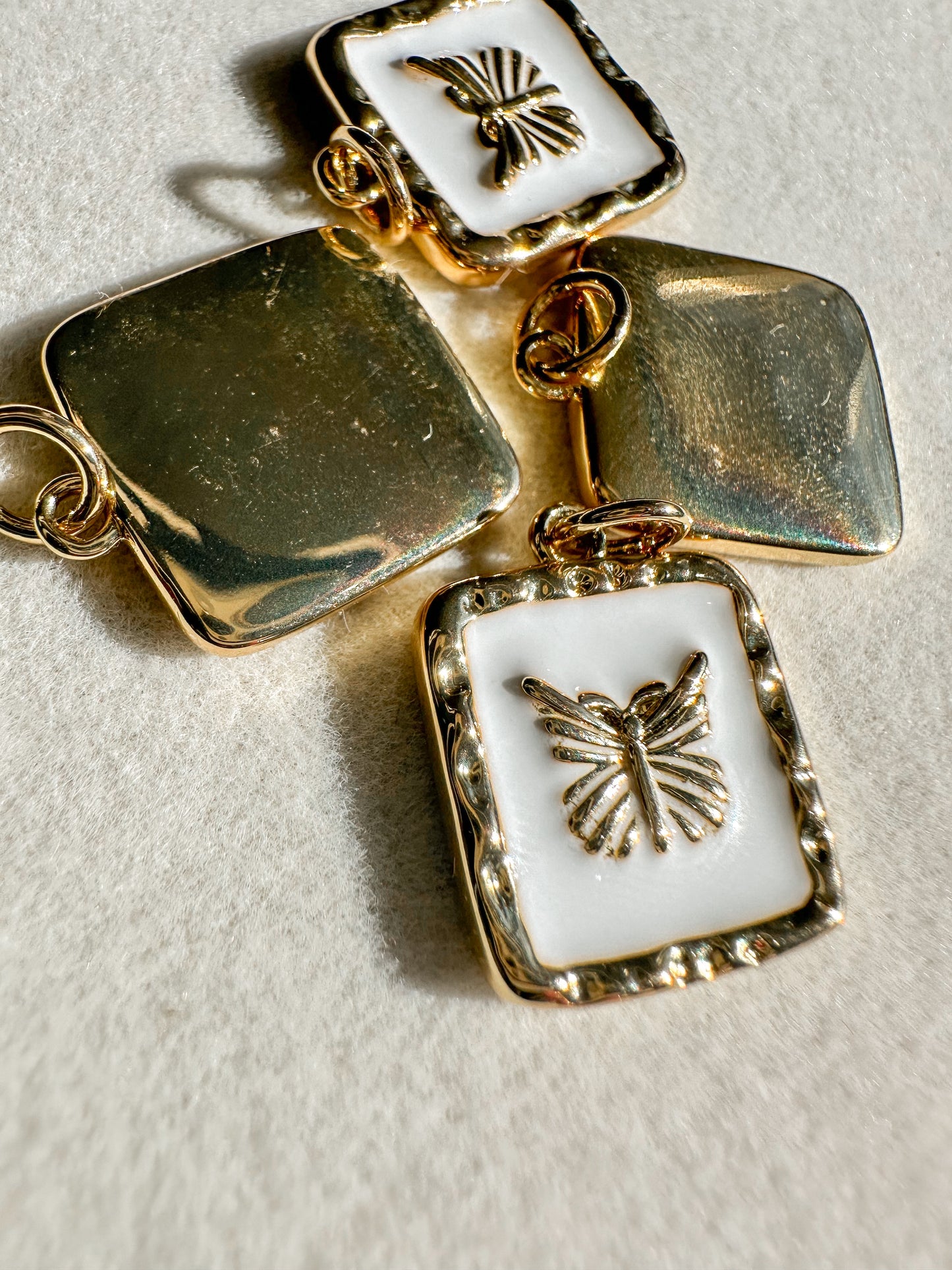 Golden Butterfly Charm | Square