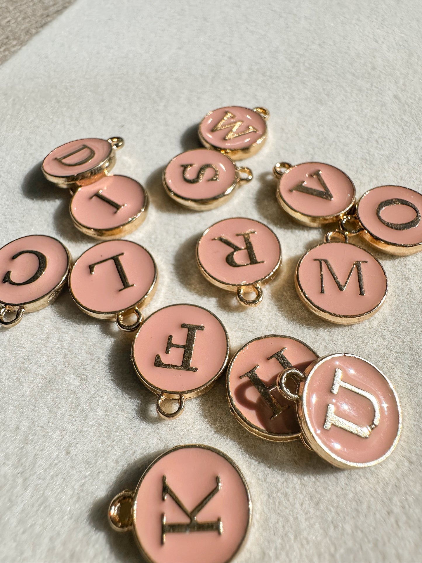 Circle Alphabet Charm | Pink