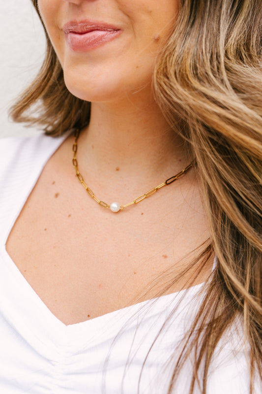 Simple Pearl Chain | Gold