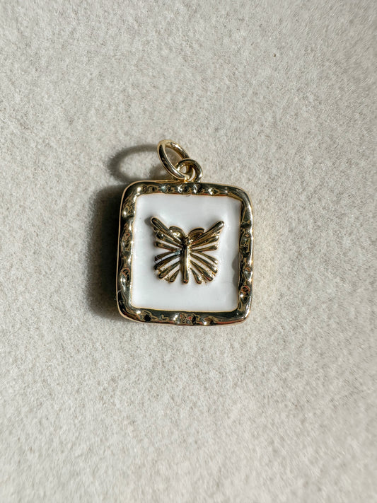 Golden Butterfly Charm | Square