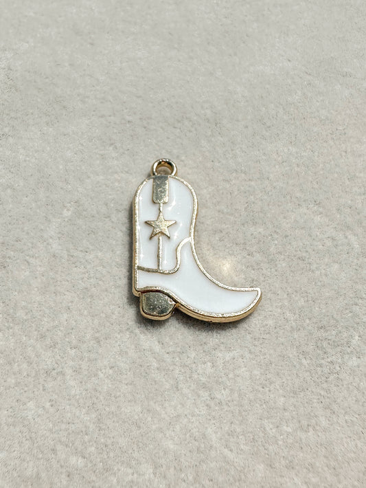 Cowgirl Boot Charm | White