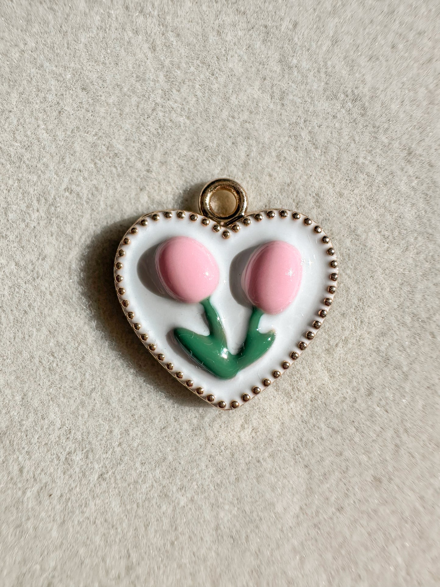 Tulip Heart Charm