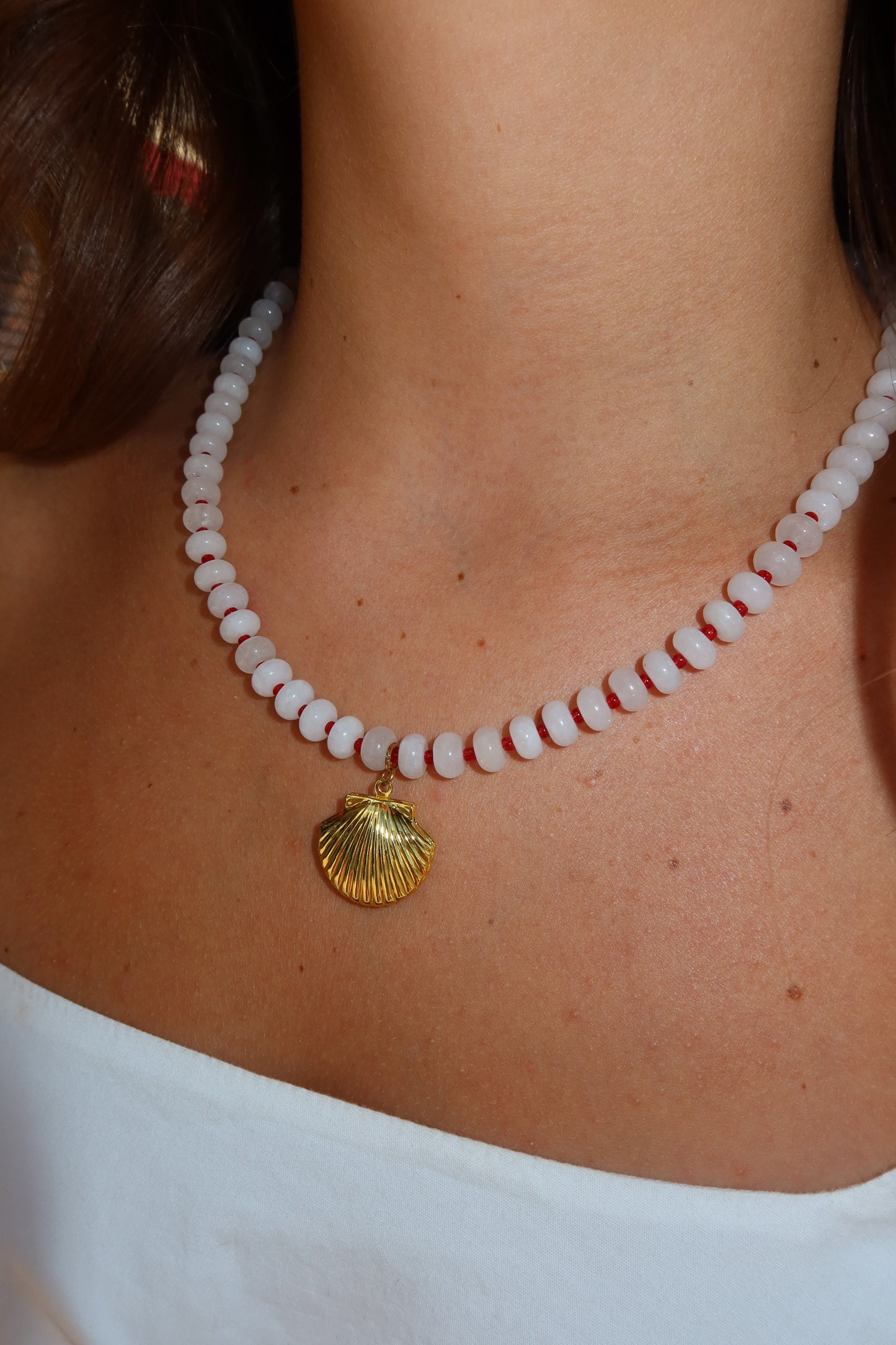 Strawberries & Cream | Beaded Necklace