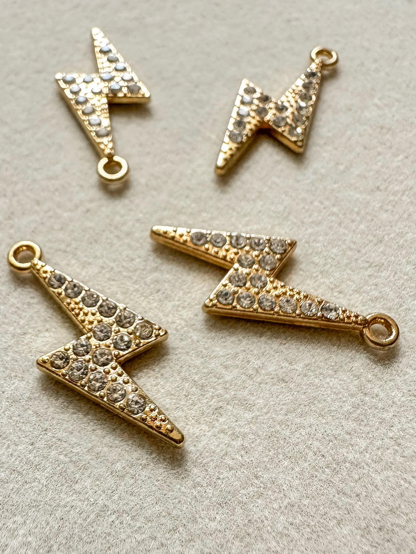 Rhinestone Lightning Bolt Charm