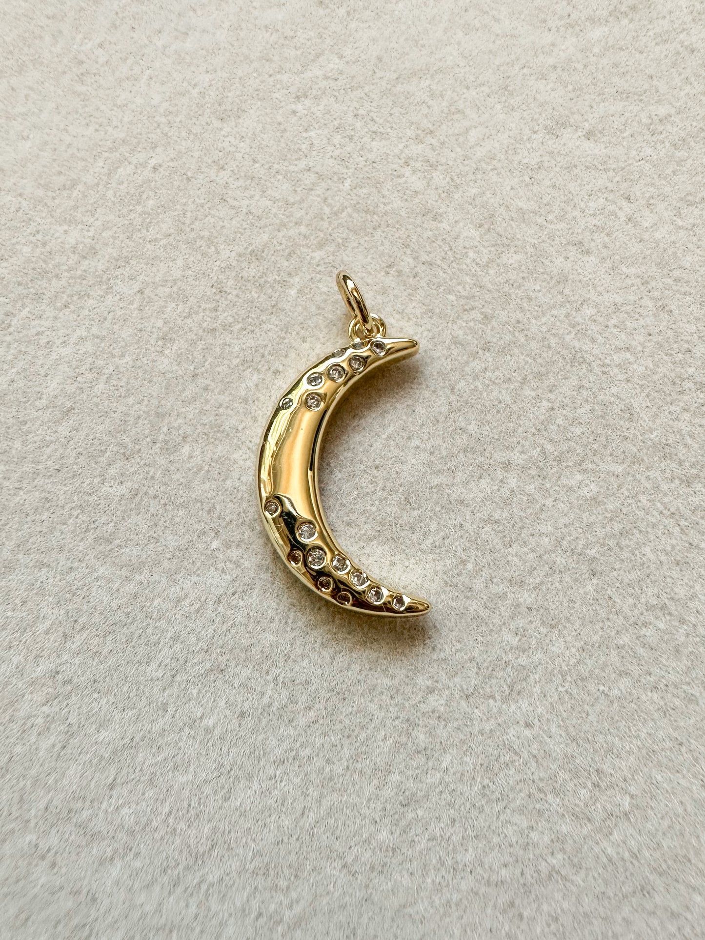 Rhinestone Moon Charm