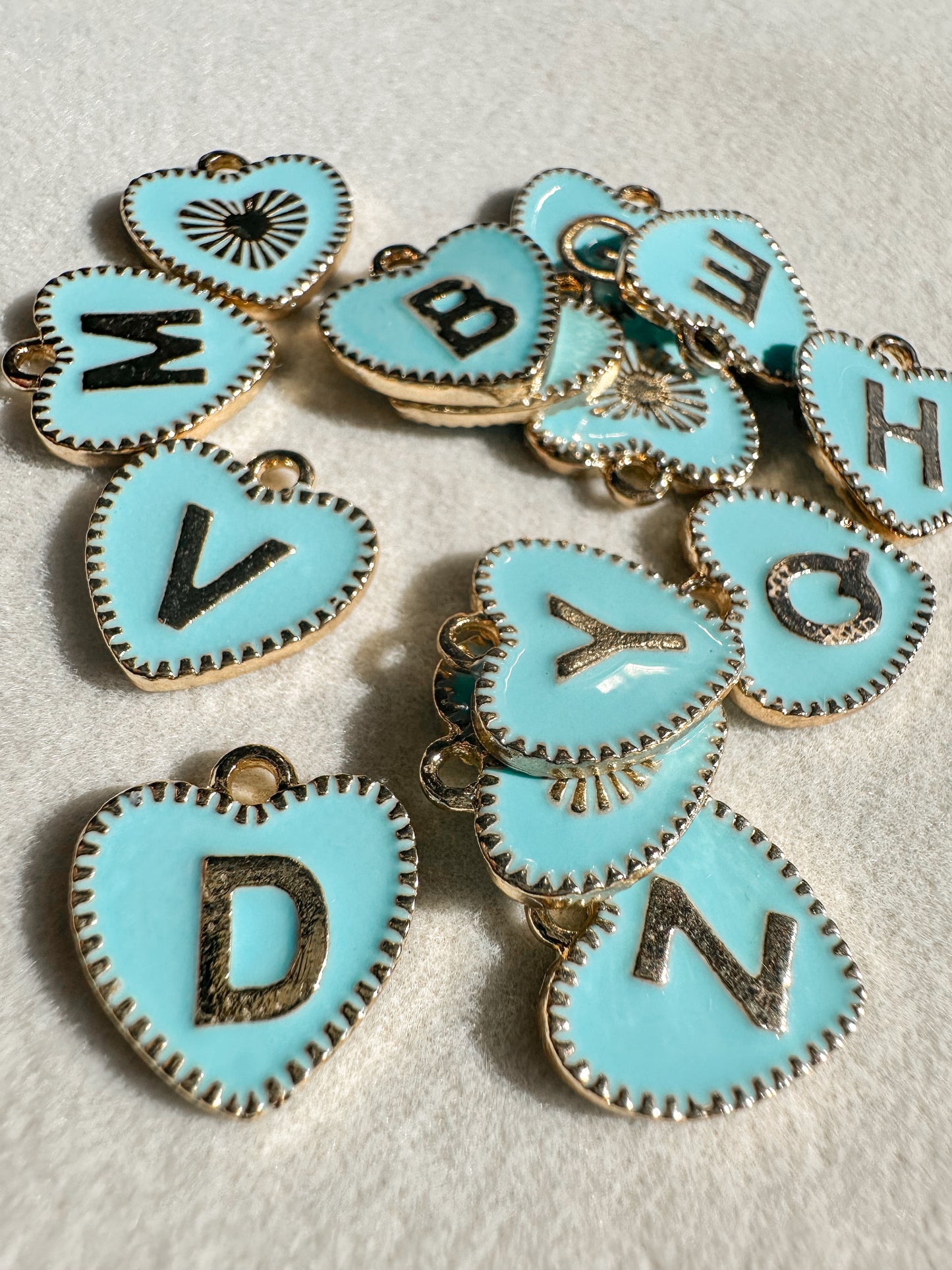 Heart Alphabet Charm | Blue