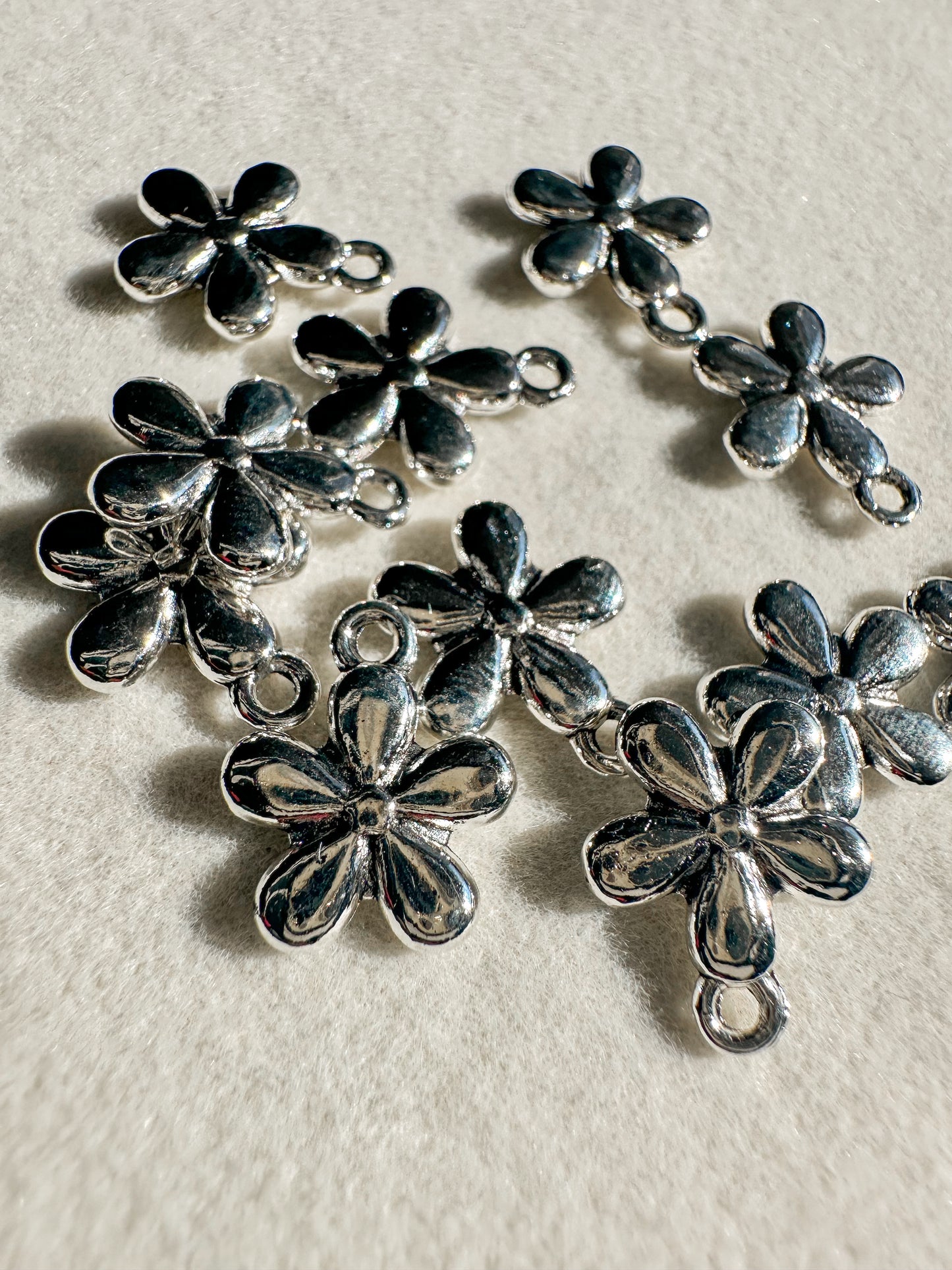 Silver Mini Flower Charm