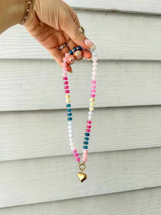 Cotton Candy Beaded Necklace