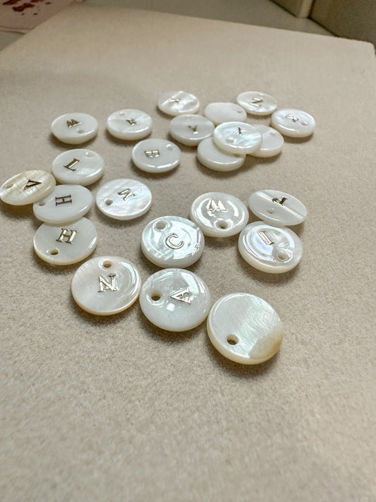 Circle Alphabet Charm | Shell